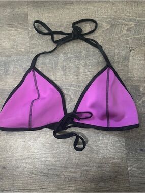 Target Purple Triangl Bikini Top with Black Trim